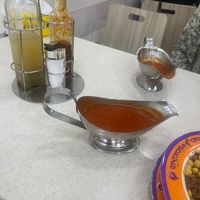 The sauces  at Koshary Ala Sokhon - كشري ع السخن in Alexandria