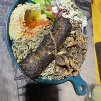Majdra w/ kafta, hummus and tabule  at Lemí in Rio De Janeiro