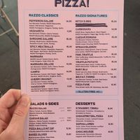 Menu  at RAZZO Vegan Pizza Bar in Cologne