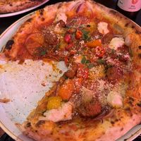 Spicy meatball pizza  at RAZZO Vegan Pizza Bar in Cologne