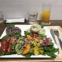 Menu with dumplings  at Zirael Vegan Restaurant in Kyoto