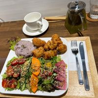 Soy meat plate   at Zirael Vegan Restaurant in Kyoto