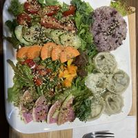 Dumpling plate  at Zirael Vegan Restaurant in Kyoto