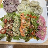 Dumpling platter  at Zirael Vegan Restaurant in Kyoto