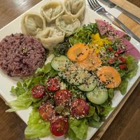 The dumplings. at Zirael Vegan Restaurant in Kyoto