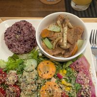 Ginger soy meat! at Zirael Vegan Restaurant in Kyoto