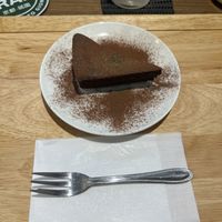 chocolate cake  at Zirael Vegan Restaurant in Kyoto