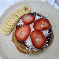 Gluten free pancakes - not listed as vegan but staff confirmed no dairy or eggs  at Miscelanea Sayulita in Sayulita
