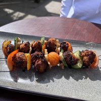 Vegan chicken tikka skewers   at Hooper's in Swansea