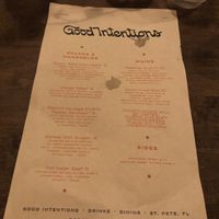 Menu  at Good Intentions in St Petersburg