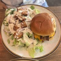 Rodeo burger + side salad   at Good Intentions in St Petersburg