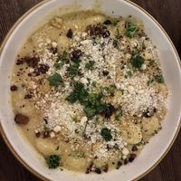 Seasonal Gnocchi: Corn, cornbread croutons, bacon, parm  at Good Intentions in St Petersburg