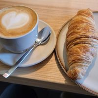 Oat Cappuccino and vegan croissant  #Veganuary at Boon in Darmstadt