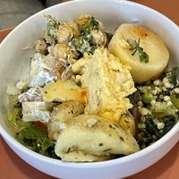 Small salad bowl with hummus  at Zappa's in Totnes