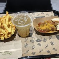 Fries, Apfel Schorle, Currywurst   at VINCENT - The Playce in Berlin