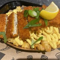 Vegan vish and chips   at VINCENT - The Playce in Berlin