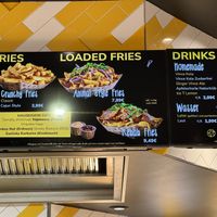 Fries and drinks menu.  at VINCENT - The Playce in Berlin