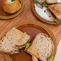 Kimchi & Cheez sandwich, Reuben sandwich and pistachio donut #Veganuary at Third Culture in East London