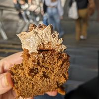 Pumpkin cupcake cut in half at Mayple, Golden Cakes- Maastricht in Maastricht