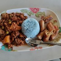 Wild thyme plate with blue rice at Good Food Sundays in Mandaluyong