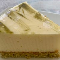 Matcha lime cake at Mishto Café & Deli in Budapest