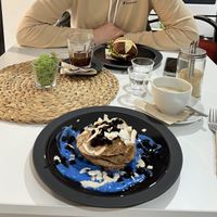 Crêpes, chicken free eggsalad in Bavaria bin  at Mishto Café & Deli in Budapest