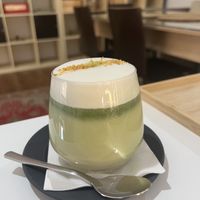 Macha latte  at Mishto Café & Deli in Budapest
