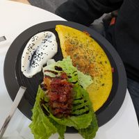 Chickpea omelette at Mishto Café & Deli in Budapest