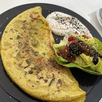 Chickpea omelette   at Mishto Café & Deli in Budapest