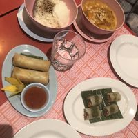 massaman curry and some starters  at nari Thai Eatery in Bern