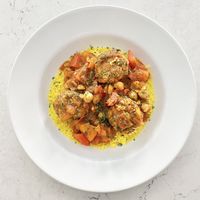 Vegan chraime with couscous   at Veganista HI in Honolulu