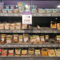 All kinds of hummus flavours, tofu, tempeh, seitan based faux meats and vegan (cream)cheeses. at EkoPlaza - Nieuwe Ebbingestraat in Groningen