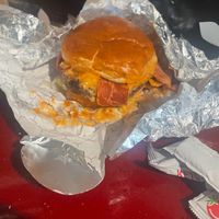 One night stand: double burger with bacon  at Slutty Vegan in Brooklyn