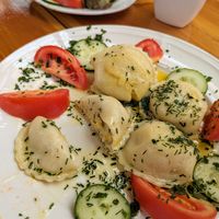 Vegan dumplings at Brauhaus zu Murau in Murau