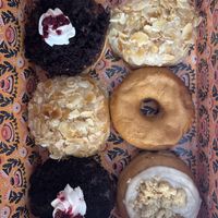 Apfelstrudel, Schwarzwälderkirsch, Bienenstich and Basic Donut   at Brammibal's Donuts - Altona  in Hamburg