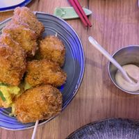 Yakitori “chicken” made of tofu  at Modoki Funky Roll in Barcelona