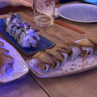 Pear sushi  at Modoki Funky Roll in Barcelona