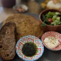 Chickpea omelette   at The Vegan Shack in Panama City