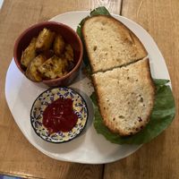 sandwich with chickpeas at The Vegan Shack in Panama City
