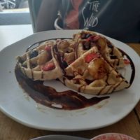 Gluten free waffles at The Vegan Shack in Panama City