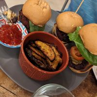 Lentil burgers at The Vegan Shack in Panama City