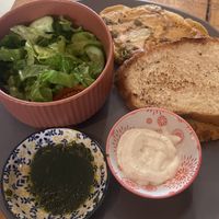 Chickpea omlet dish   at The Vegan Shack in Panama City