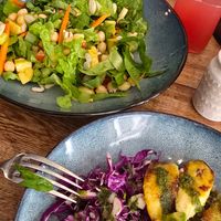 Two of bowls options and a salad at The Vegan Shack in Panama City