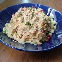 Tofu Carbonara! at Green Tree in Lisbon