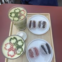 Rose mochi, anko mochi, sesame mochi and mochi of the month (cherry, violet)  at La Maison du Mochi - Legendre in Paris