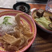 Kare-Kare w/ Bagnet and Tofu skin Chicharon   at Cosmic Siargao in Siargao