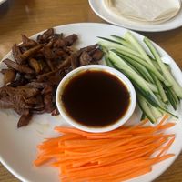 Faux crispy duck pancakes with hoi sin sauce  at ZenV Garden  in Gloucester