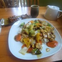 Dishes with tea at ZenV Garden  in Gloucester