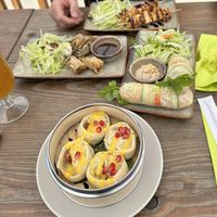 Variety of starters   at Vegan Living in Magdeburg