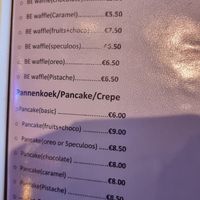 Vegan waffles and pancakes on menu at Chocolate Bar Brugge in Bruges